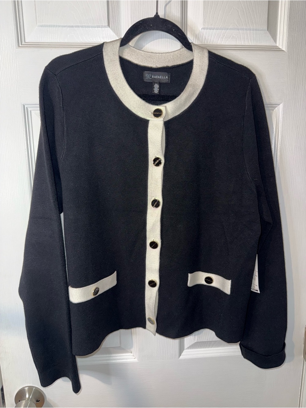 Rafella Women’s Cardigan Sweater Button Down Long Sleeve preppy Classic Size XL